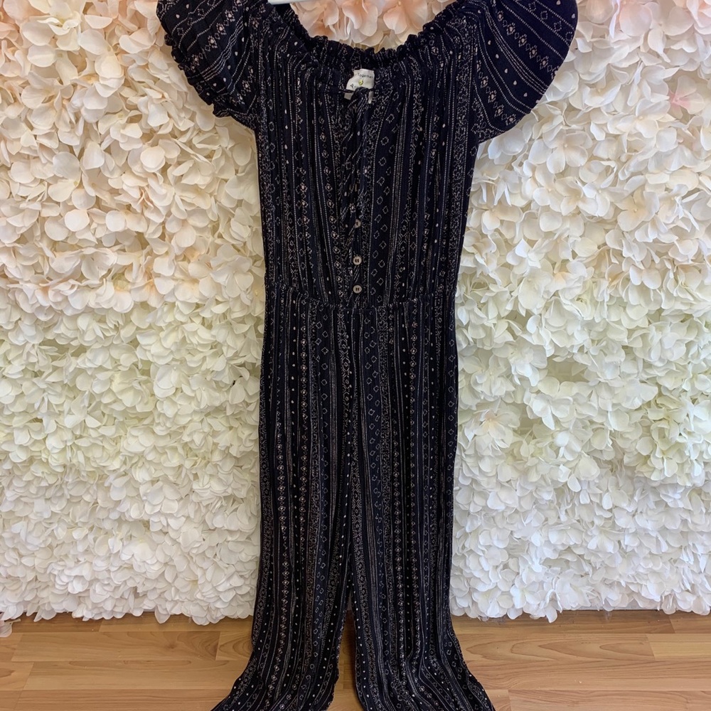 By Together Black Patterned Jumpsuit M